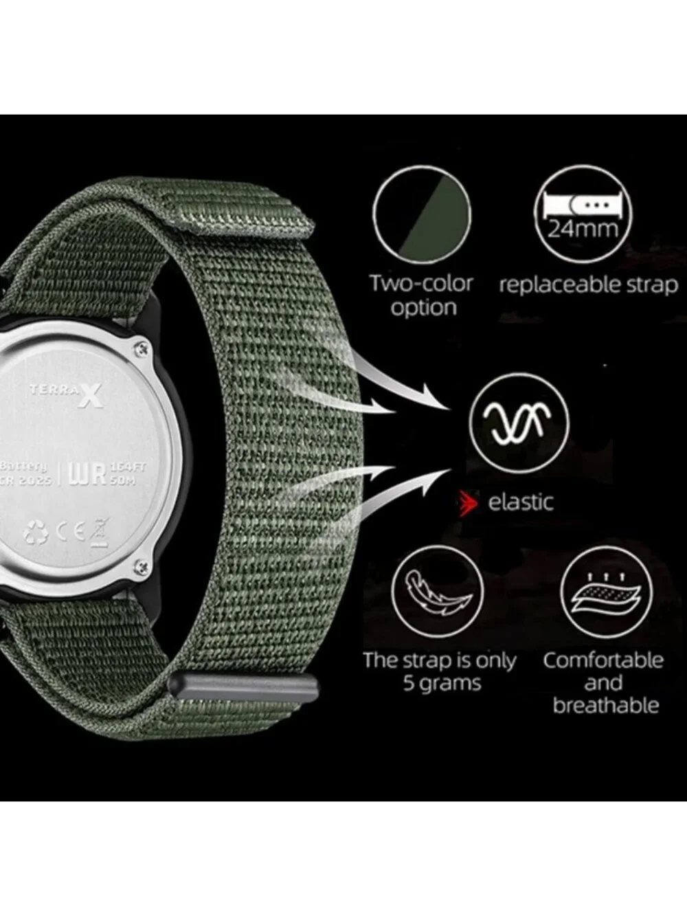 Tactical Waterproof Sports Watch for Men & Women | LED Backlight, Stopwatch